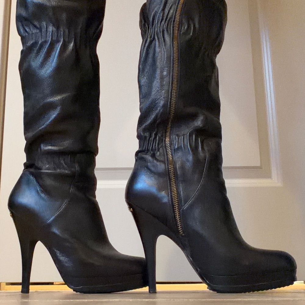Michael Kors Webster scrunch tall BlackHeeled Boots 8M